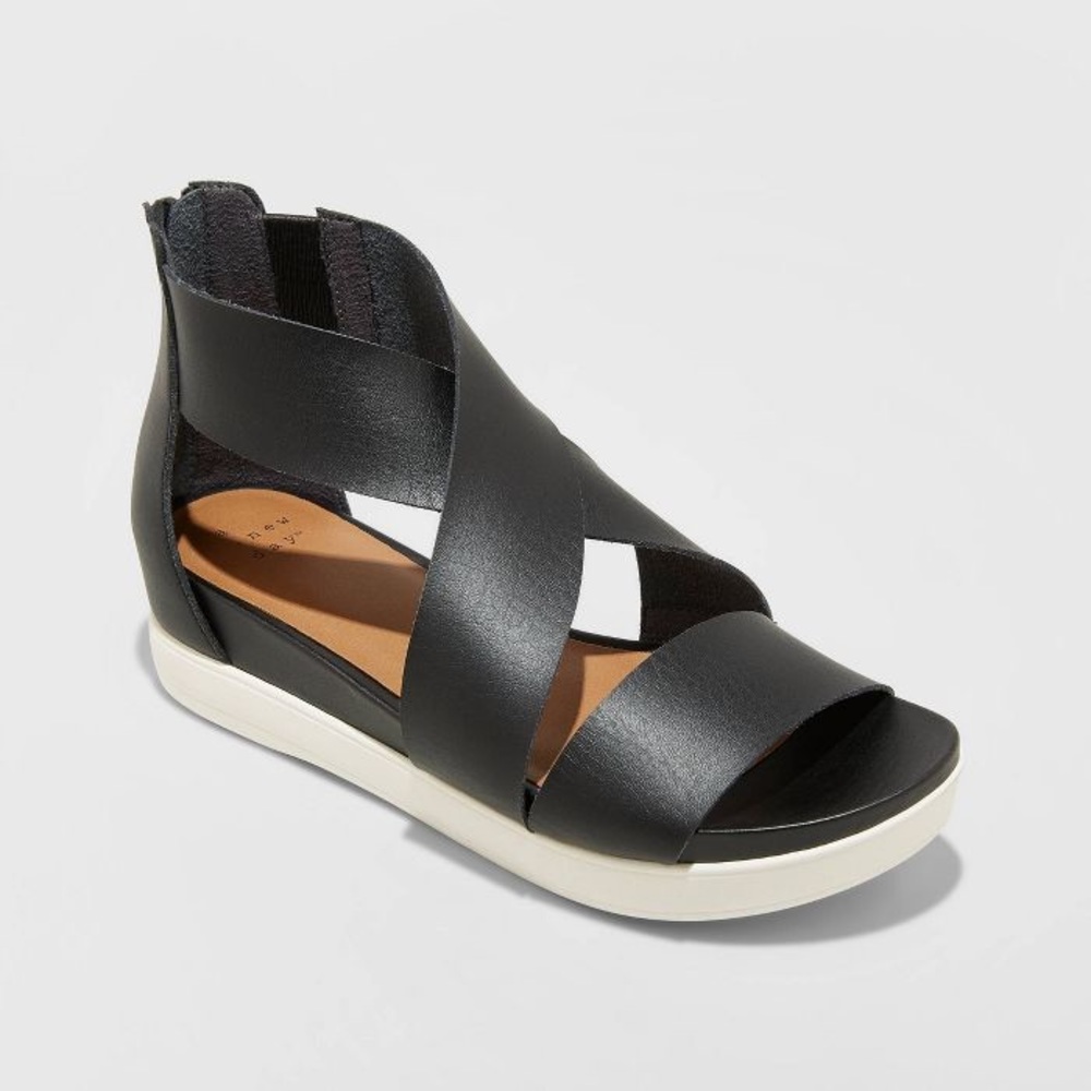 Target Black Platform Sandals Cross Ankle Strap